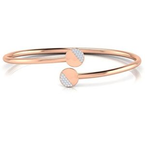 18kt rose gold and diamond round on round design adjustable bracelet for women jkb025