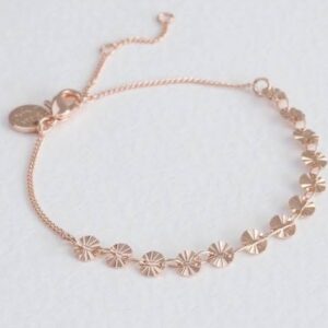 18kt rose gold rounds pattern fancy and delicate chain bracelet for women jkb028