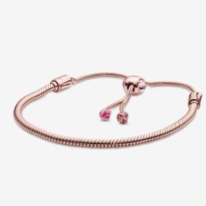 18kt rose gold simple adjustable bracelet for women jkb037