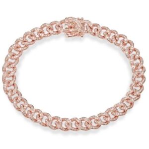 18kt rose gold machine cut chunky bracelet for women jkb043