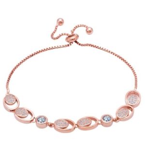 18kt rose gold circle in circle design bracelet for women jkb044