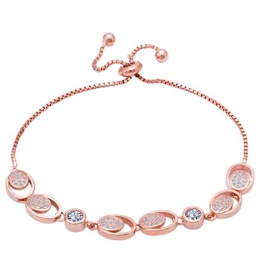 18kt rose gold circle in circle design bracelet for women jkb044