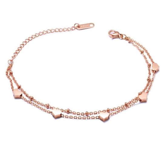 18kt rose gold double layered bracelet for women jkb045