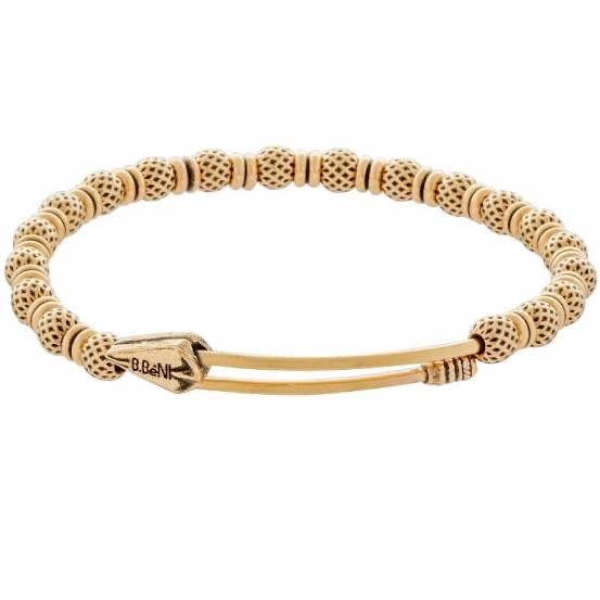 22kt, 916 Hall-marked round textured ball's pattern Yellow Gold Bracelet For Men and women JKB068 - Image 2