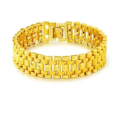 22kt, 916 Hall-Marked modern Indian simple Pattern Yellow Gold Bracelet For Men JKB071