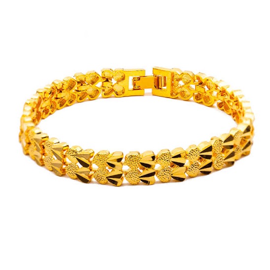 22kt, 916 Hall-Marked matte glossy combination singaporean Yellow Gold Bracelet For Men And Women JKB074