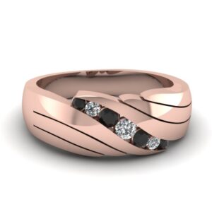 22kt gold, black and white colored diamond ring for men jkr002