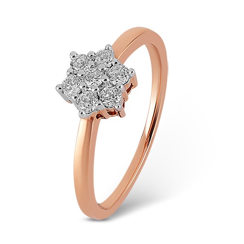 22kt gold and diamond single flower ring for women jkr007
