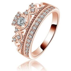22kt gold and diamond queen's crown design ring for women jkr009