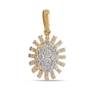22kt gold and diamond oval shaped pendant jkr002