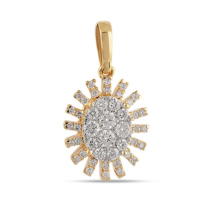 22kt gold and diamond oval shaped pendant jkr002