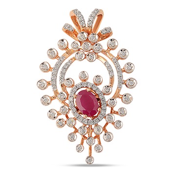 22kt gold, diamond and colored stone designer pendant for women jkp004