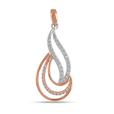 22kt gold and diamond swirl pendant for women jkp007