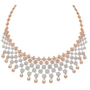 22kt gold and diamond inter-linked necklace jkn007