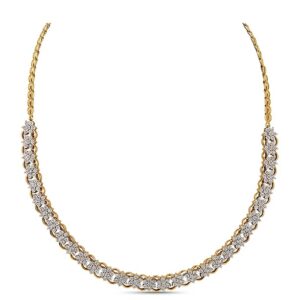 22kt gold and single line of diamonds necklace jkn008