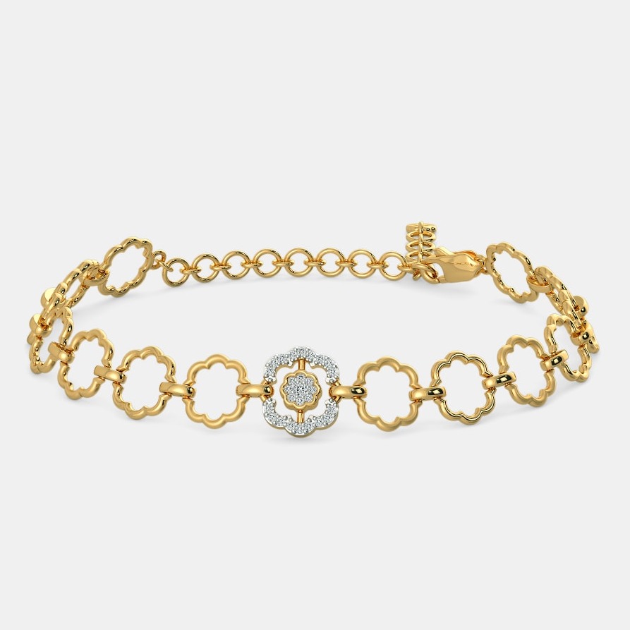 22kt, 916 Hall-marked, Yellow Gold different shaped circular design Hand Band for women JKB314