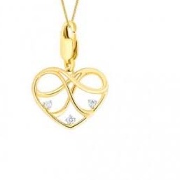 22kt, 916 Hm, Yellow Gold Freestyle patterned heart Pendant Jkp010