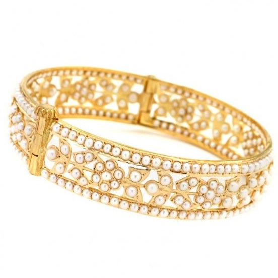 22kt, 916 hall-marked, yellow gold machine freestyle design hand band for women jkb322