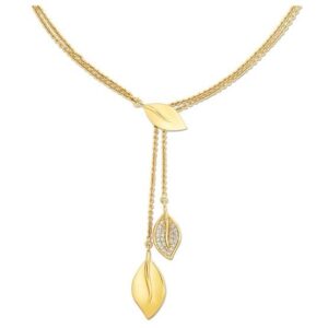 22kt, 916 Hall-Marked, Yellow Gold Hanging leaflets Design Necklace For Women Jkn020
