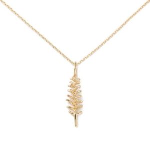 22kt, 916 hm, yellow gold chain with fern pendant for woman jkr154
