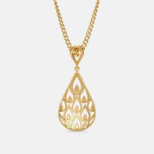 22kt, 916 HM, Yellow Gold Chain With flame Pendant For Woman JKR155