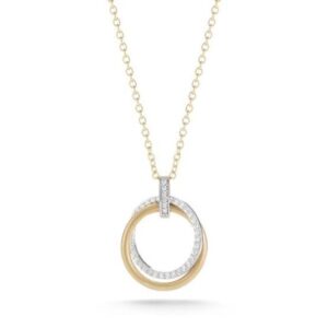 18kt, rose Gold circle on circle of diamonds  Pendant Jkp0157