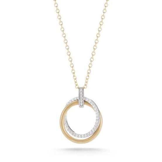 18kt, rose Gold circle on circle of diamonds  Pendant Jkp0157