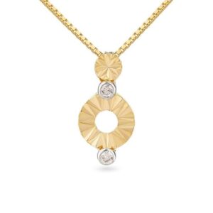 22k, 916 hm, gold circles pattern pendant chain for women JKP156