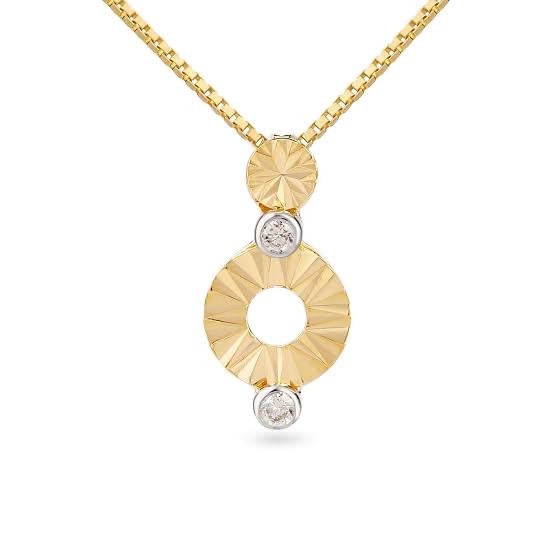 22k, 916 hm, gold circles pattern pendant chain for women JKP156