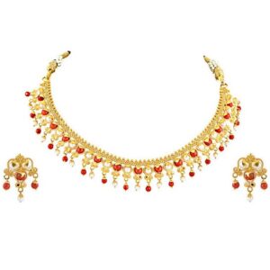22kt, 916 Hall-Marked, Yellow Gold traditional rajasthani Design Necklace For Women Jkn024