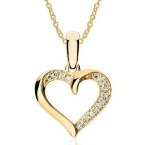 18kt, Rose Gold diamonds in heart with long hook Pendant Jkp162.
