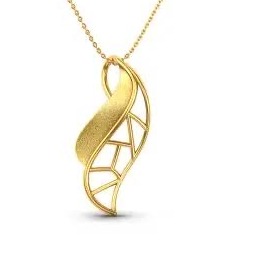 22kt, 916 Hm, yellow gold geometric freestyle curved Pendant Jkp164.