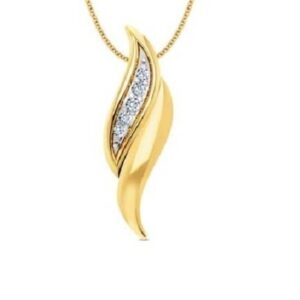 22kt, 916 Hm, Yellow Gold handmade Freestyle Curved Pendant Jkp165.