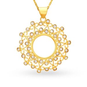 22kt, 916 Hm, Yellow Gold elegant spheric design pendant Jkp172.