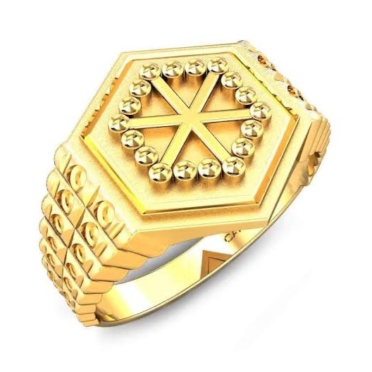 22kt, 916 hm, yellow gold chakra design on top JKR226