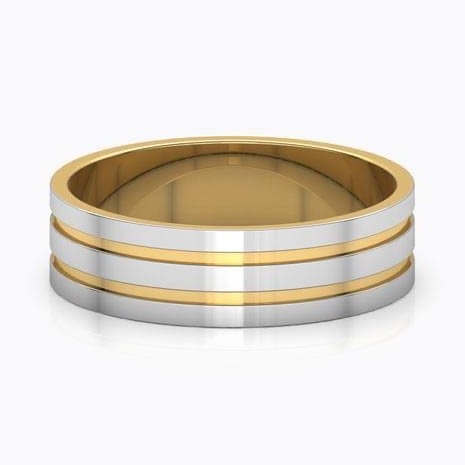 22kt, 916 Hm, white gold ring with linings on yellow gold JKR229.