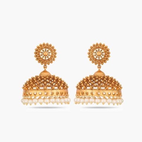 22kt, 916 Hm, Yellow Gold Earrings With hanging Jke105.