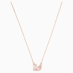 18kt rose gold chain with swan pendant for women jkc010