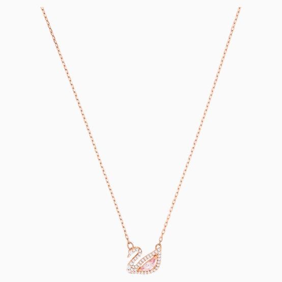 18kt rose gold chain with swan pendant for women jkc010