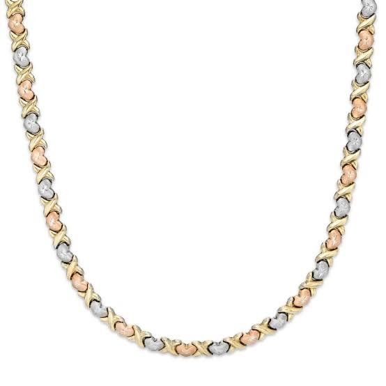 22kt, 916 Hall-Marked, Yellow Gold Unisex Chain with pastel color heart shape stones Jkc011