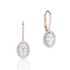 18kt, fancy curce hoop with round diamond jke113.