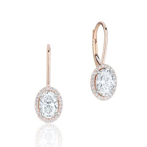 18kt, fancy curce hoop with round diamond jke113.