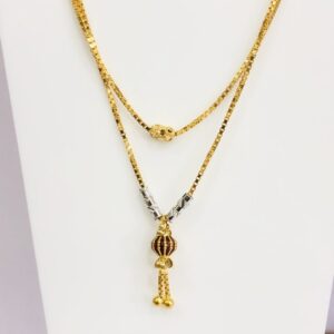 22kt, 916 hm, double chain hanging pendent mangalsutra JKM6770