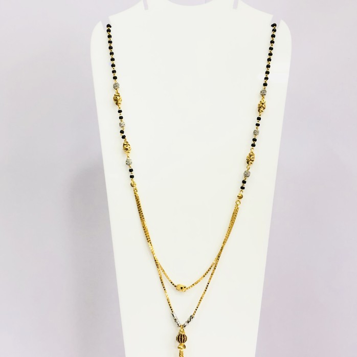 22kt, 916 hm, double chain hanging pendent mangalsutra JKM6770