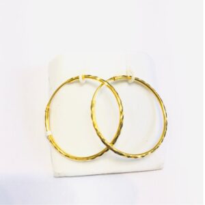 22kt, Yellow Gold plain bigger size Hoop Earrings Jkh205