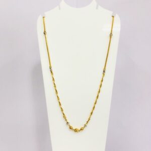 22kt, 916 Hm, Yellow Gold Ball Pendant With twisted Chain JKC168
