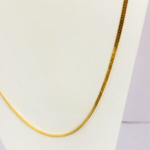 22kt, 916 Hall-Marked, plain subtle yellow gold chain JKC021