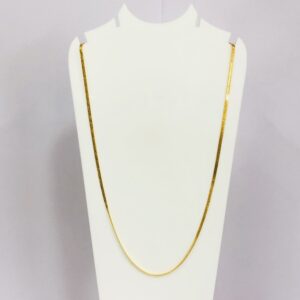 22kt, 916 Hall-Marked, plain subtle yellow gold chain JKC021