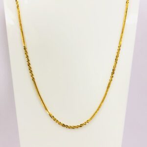 22kt, 916 Hall-Marked, patterned zip zap Yellow Gold Chain JKC022