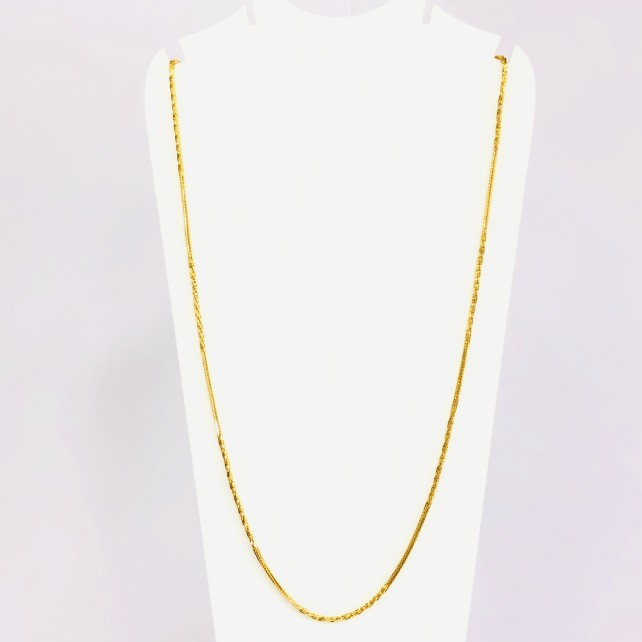 22kt, 916 Hall-Marked, Yellow Gold alternate textured Chain JKC024